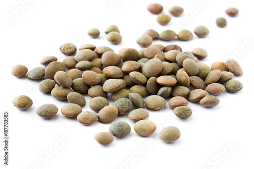 Lentils isolated on white background     © chandlervid85