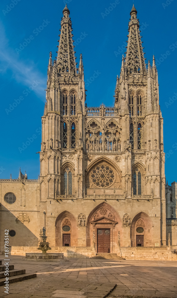 The Cathedral of Saint Mary of Burgos (Catedral de Santa María de Burgos, Burgos, the historic capital of Castille Castilla y Leon, Leon, Spain
