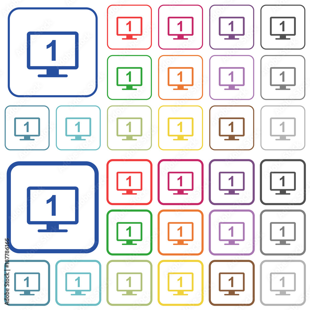 Primary display outlined flat color icons