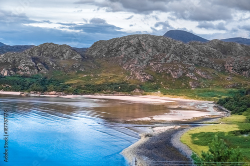 Dramatic landscaoes surrounding the Little Loch Broom near Ullapool in the Nortyh West of the Scottish Highlands.