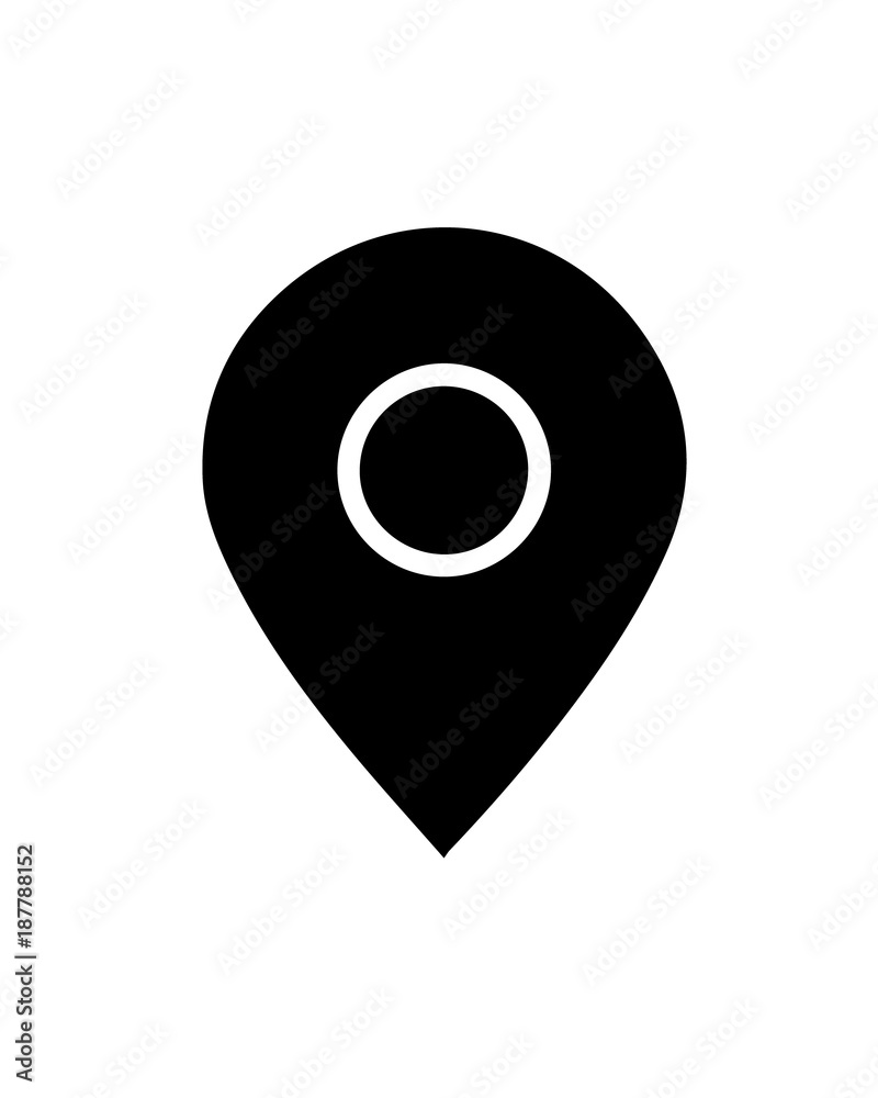 Pin icon vector. Location sign Isolated on white background Pin icon vector. Location sign Isolated on white background