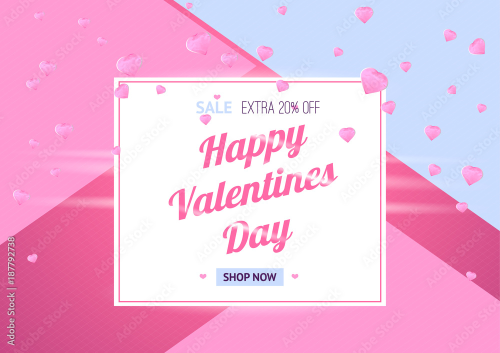 Beautiful banner template for St. Valentine's Day. Vector illusration. Format a4.
