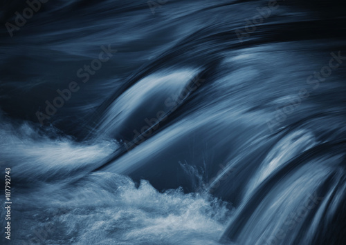 Leinwand Poster dark blue ripples on the river