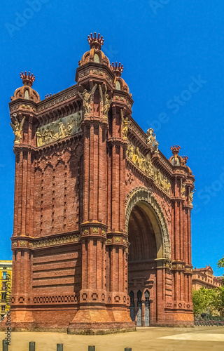 The Arc de Triomf (Arco de Triunfo) at the entrance to the Citadel Park, Barcelona, Catalonia, Spain photo