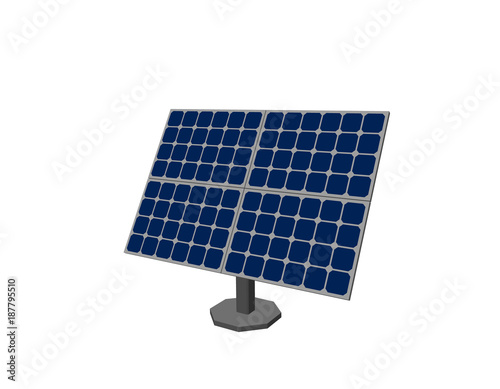 Solar panel. Isolated on white background. 3d Vector illustration.