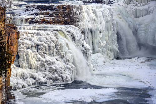 Ausable Chasm falls in late winter