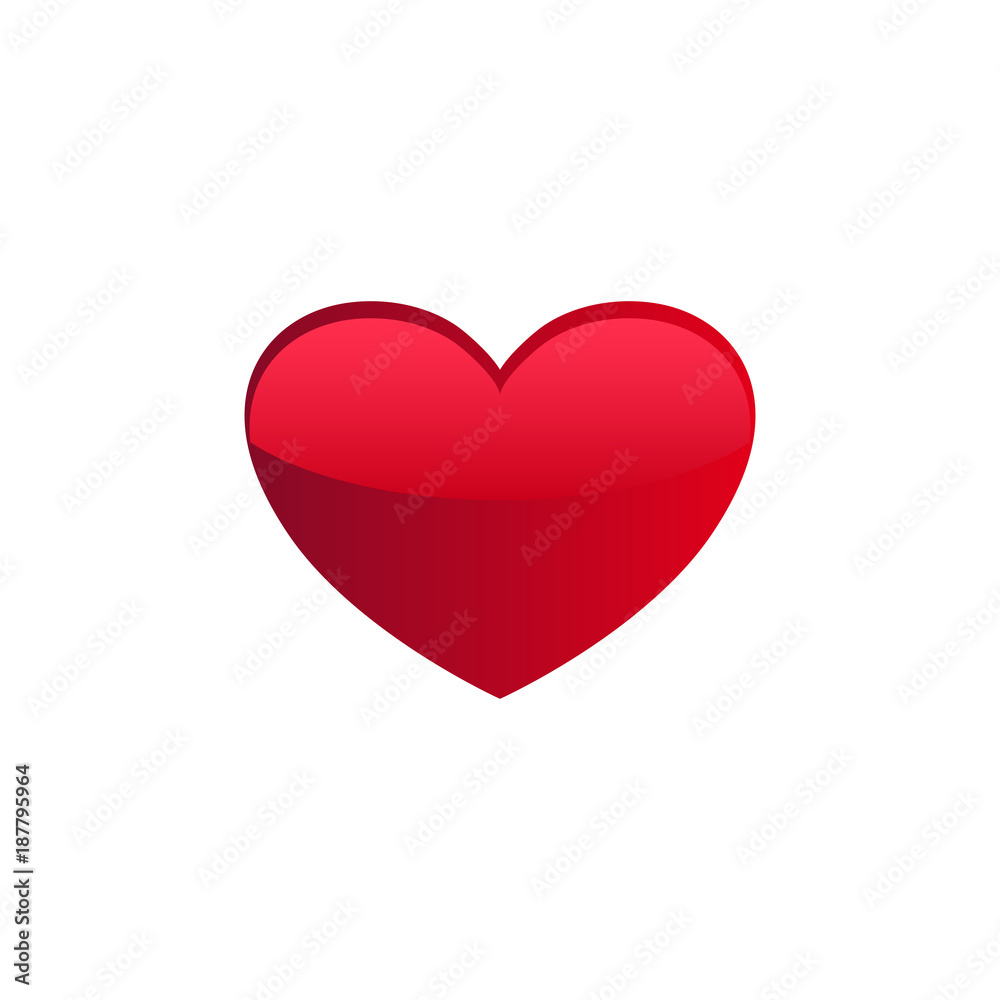 Icon of a red heart on a white background
