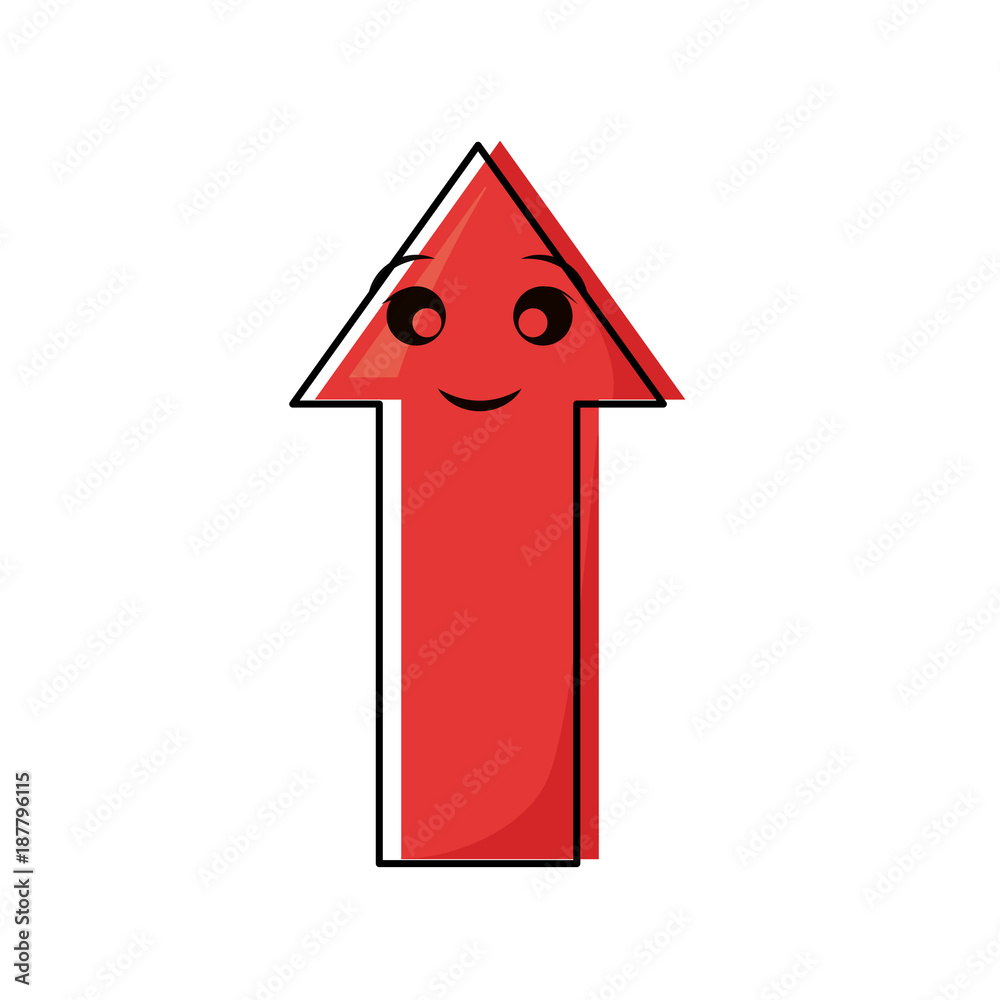 Arrow up symbol smiling cartoon Arrow up symbol smiling cartoon