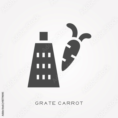 Silhouette icon grate carrot