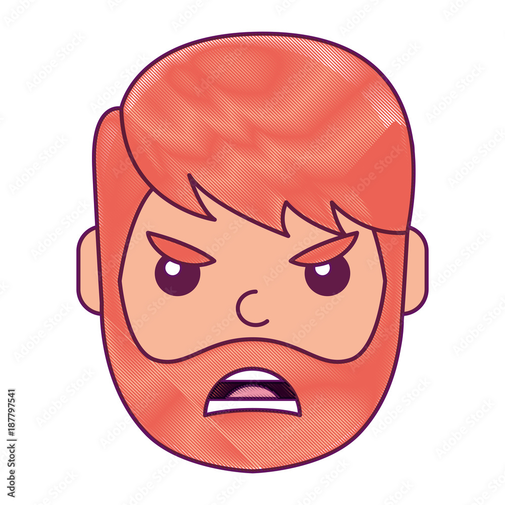 young man face angry expression cartoon vector illustration drawing design young man face angry expression cartoon vector illustration drawing design