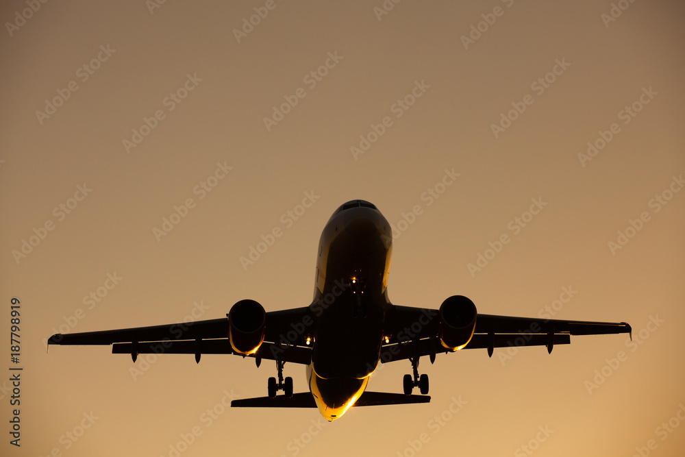 Silhouette from a landing plane.