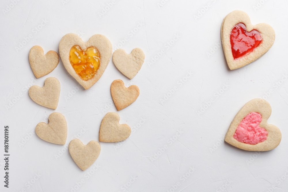 Obraz premium Pastries in shape of heart. St Valentines Day