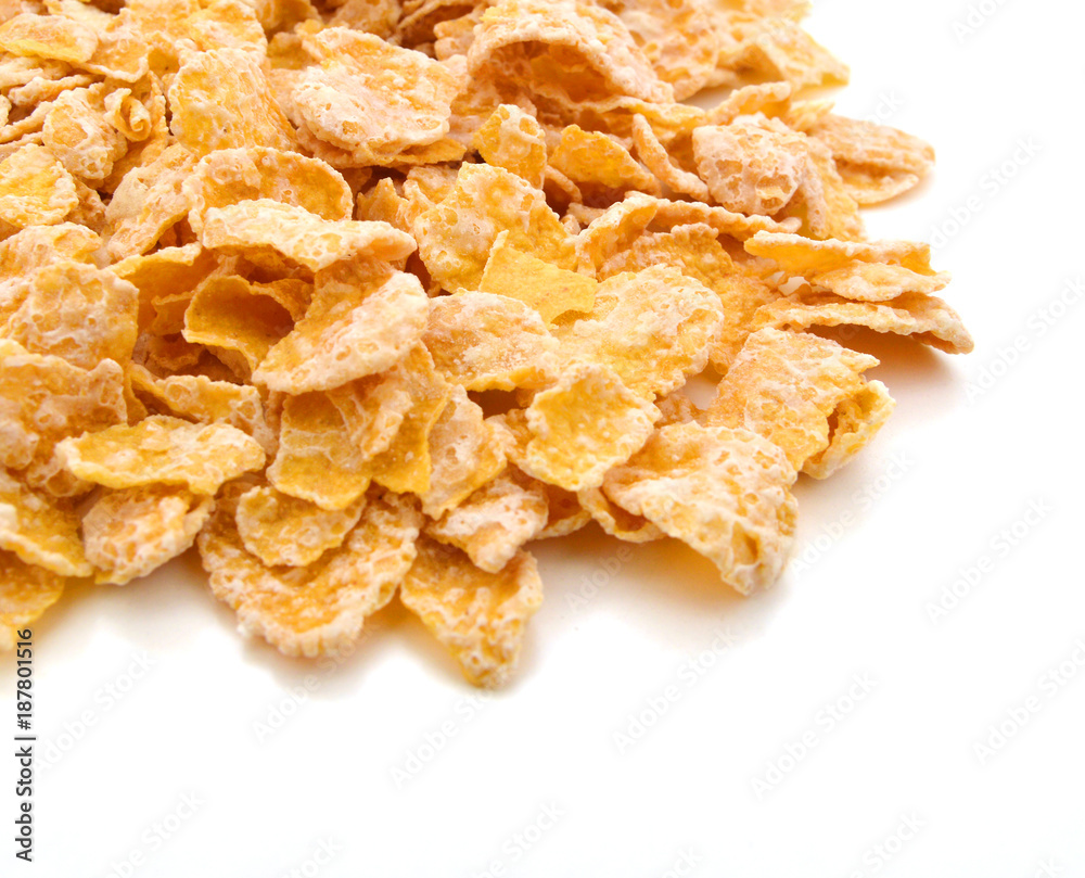 closeup of delicious cereals on a white background closeup of delicious cereals on a white background
