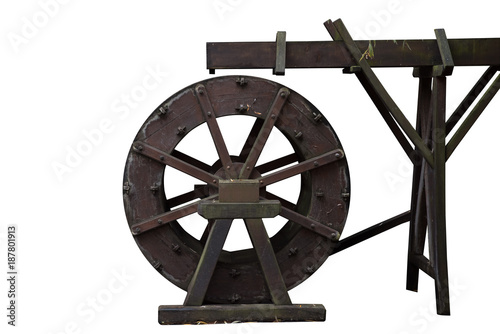 water wheel isolated on white