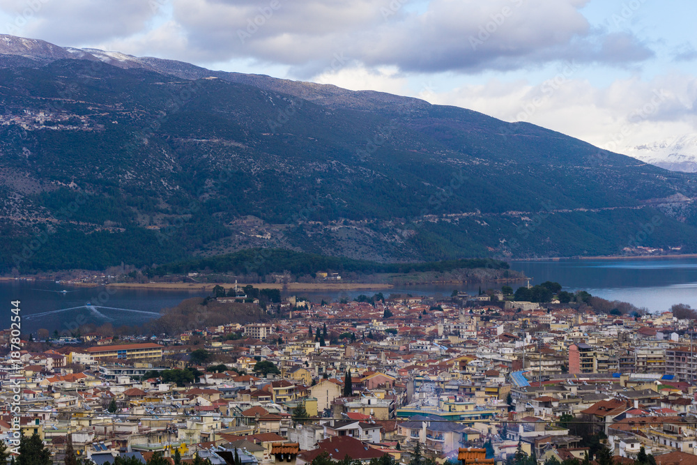 Panoramic view of Ioannina in Greece