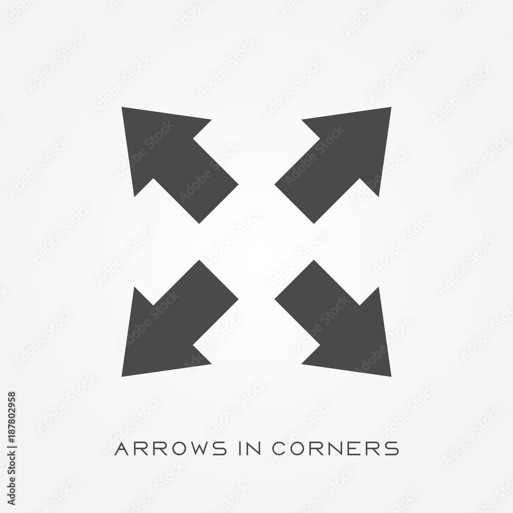 Silhouette icon arrows in corners Silhouette icon arrows in corners
