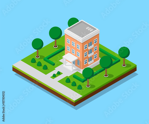 Isometric appartment house