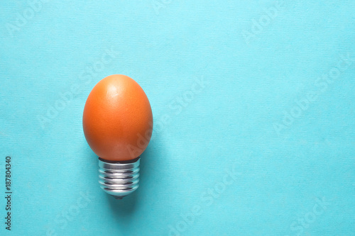 Light Bulb Egg shell on Base Concept  Energy Saving 