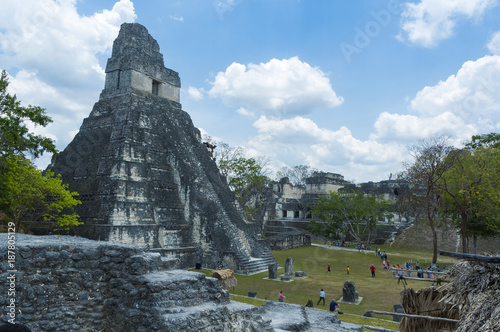 Tikal  Mayan pyramid complex in Guatemala  Its construction was under the mandate of Hasaw Cha an Kawil or Ah Cacao  682-721 d.c. 