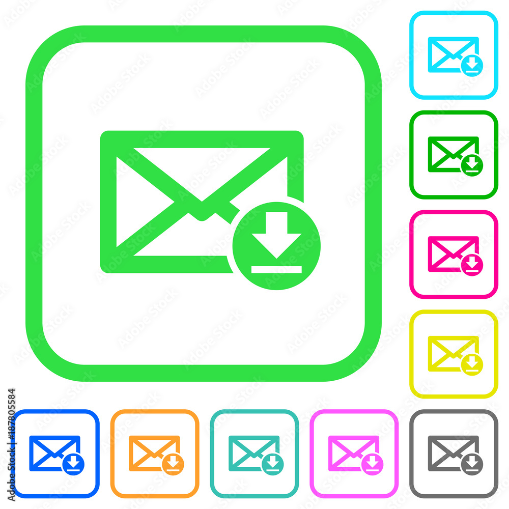 Receive mail vivid colored flat icons Receive mail vivid colored flat icons