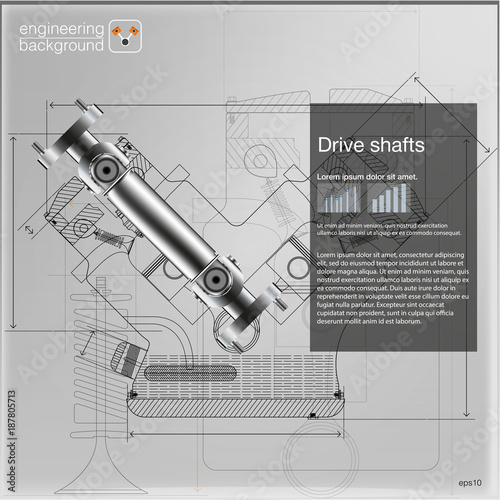 Drive shafts. Vector. EPS10.