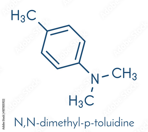 N,N-dimethyl-p-toluidine (N,N,4-trimethylaniline) polymerization catalyst molecule. Skeletal formula.