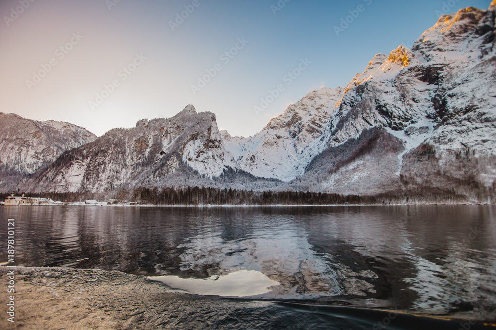winter koenigssee bayern alps landscape