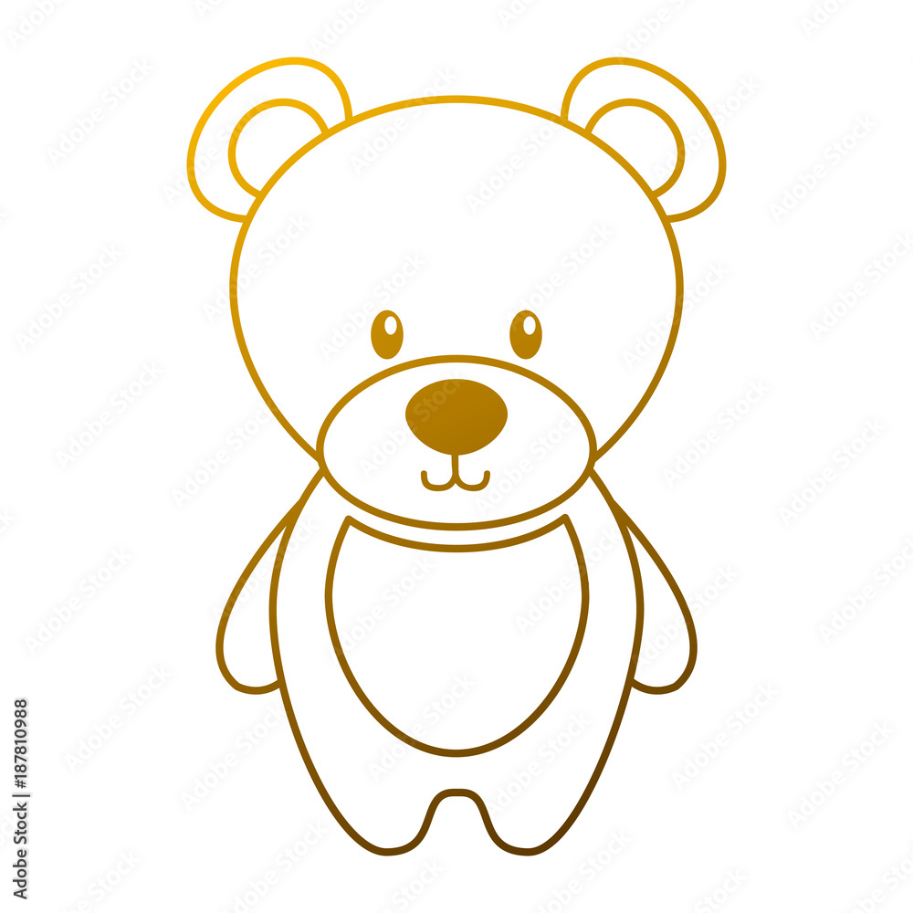 Fototapeta premium cute teddy bear toy adorable icon vector illustration