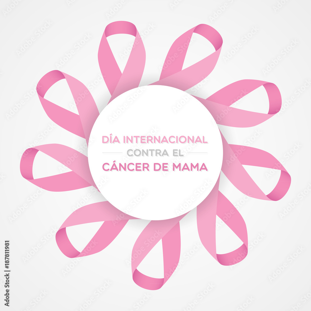 Obraz premium International Day of Breast Cancer in Spanish. Dia internacional contra el cancer de mama