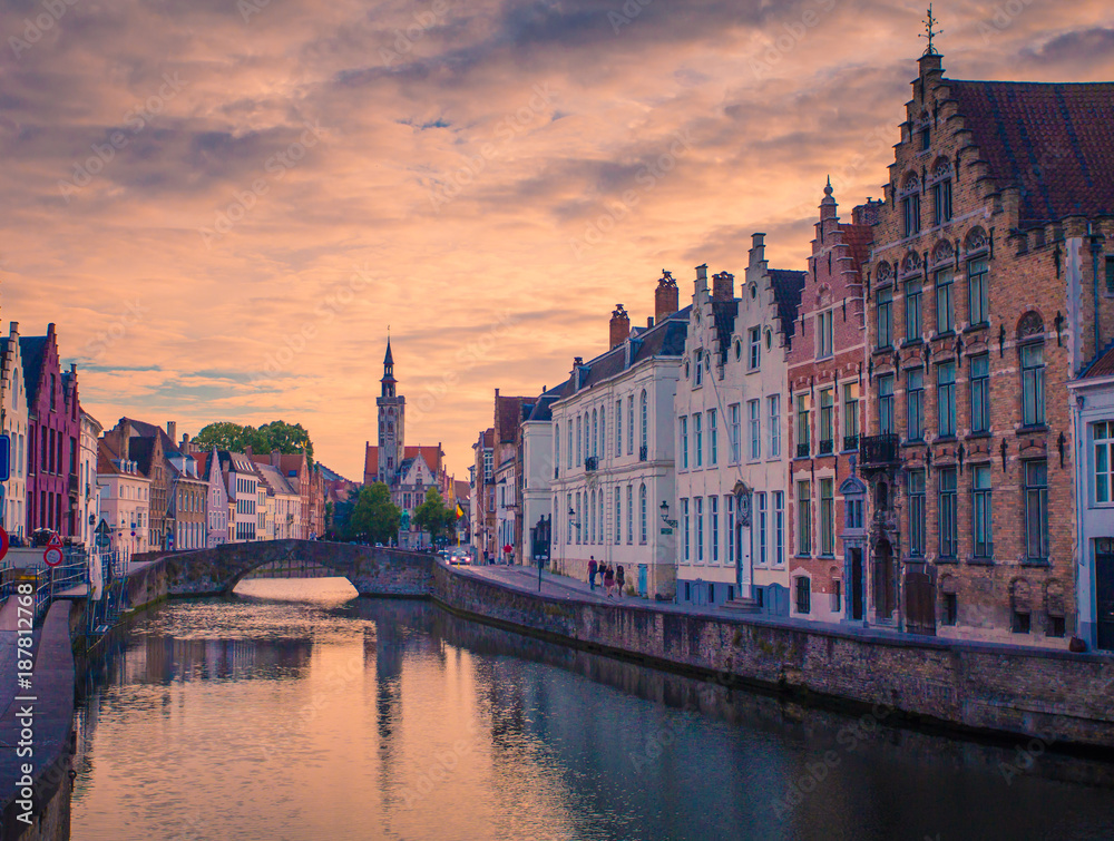 Brugge evening cityscape