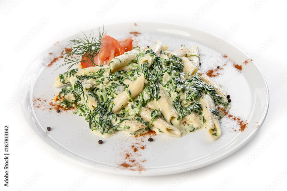 penne ze szpinakiem penne ze szpinakiem