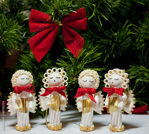 Handmade Christmas angels carolers