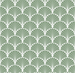 Fototapete Geometrische Blättermuster Retro Jugendstil-Muster mit dekorativen Blättern  © daniela