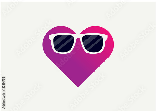 Geek Love Logo Template Design Vector, Emblem, Design Concept, Creative Symbol, Icon