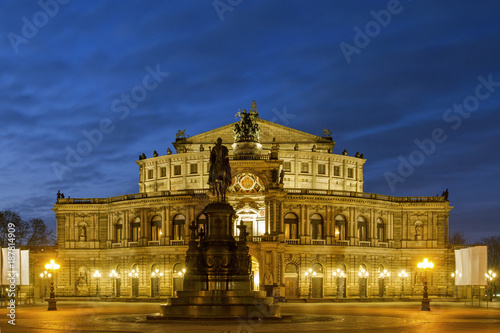 The historical center of the old city of Dresden. Dresden Opera house. Night scene.Saxony, Germany .