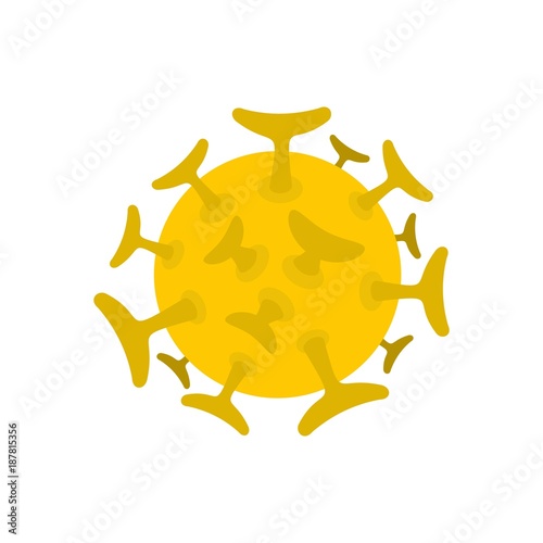 Round viral bacteria icon, flat style
