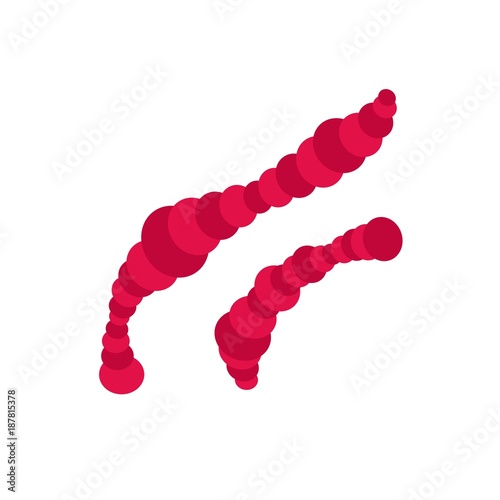 Spiral bacteria icon, flat style