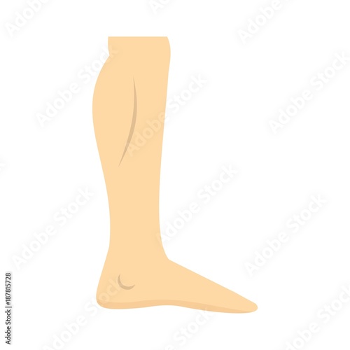 Nude human leg icon, flat style