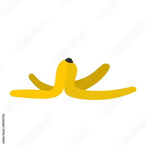 Banana skin icon, flat style