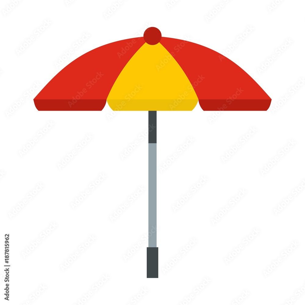 Sun umbrella icon, flat style Sun umbrella icon, flat style