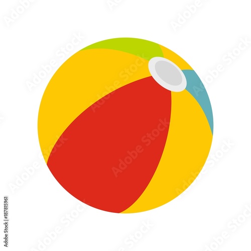 Beach ball icon, flat style