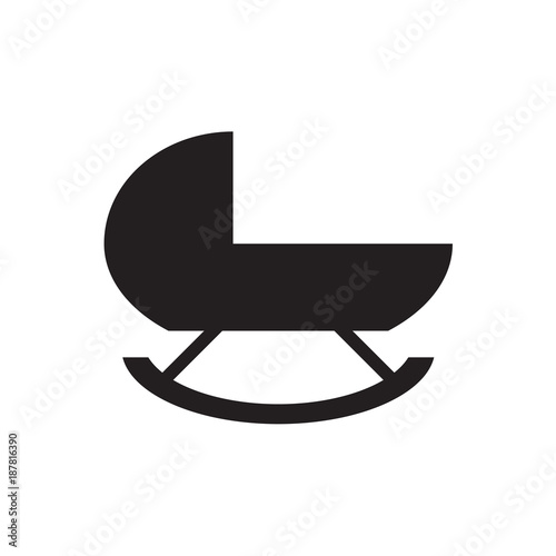 baby cradle bed icon- vector illustration