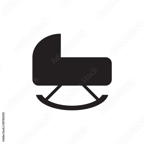 baby cradle bed icon- vector illustration