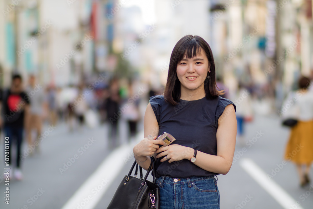 A beautiful Japanese Lady in the City.