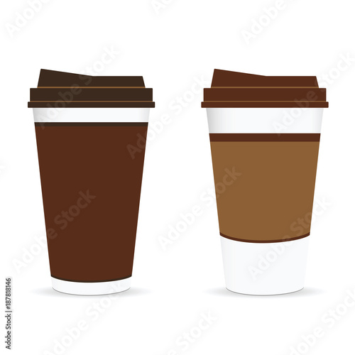 coffee paper glass two illustration