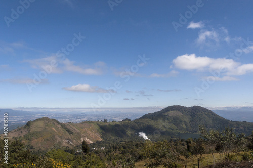 Panoramic views of jungle mountains in Guatemala