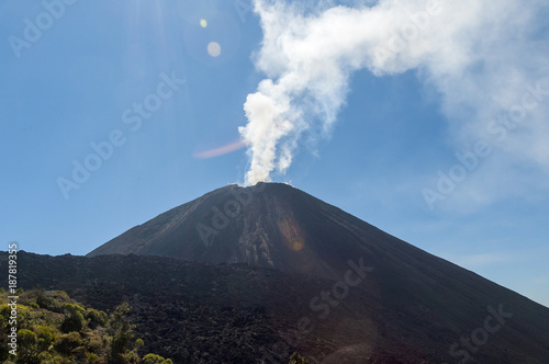 Eruption in volcano Pacaya in Guatemala, Central America. 2552 meters. Cordillera Sierra Madre, Central America.