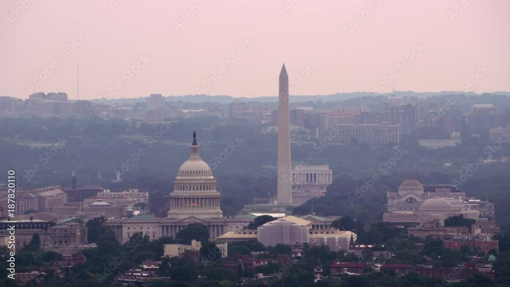 Washington, D.C. circa-2017, Aerial view of US Capitol Building.  Shot with Cineflex and RED Epic-W Helium. 