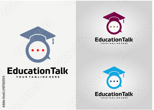 Education Talk Logo Template Design Vector, Emblem, Design Concept, Creative Symbol, Icon