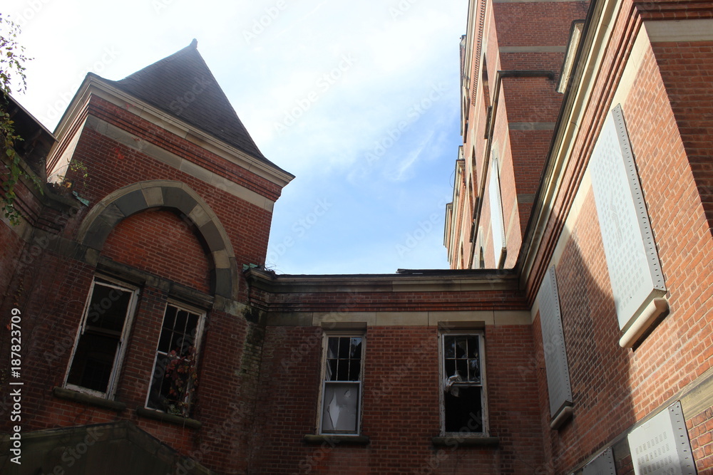 Abandoned Brick Asylum Building